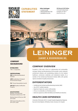 Leininger Cabinet & Woodworking - Capability Statement